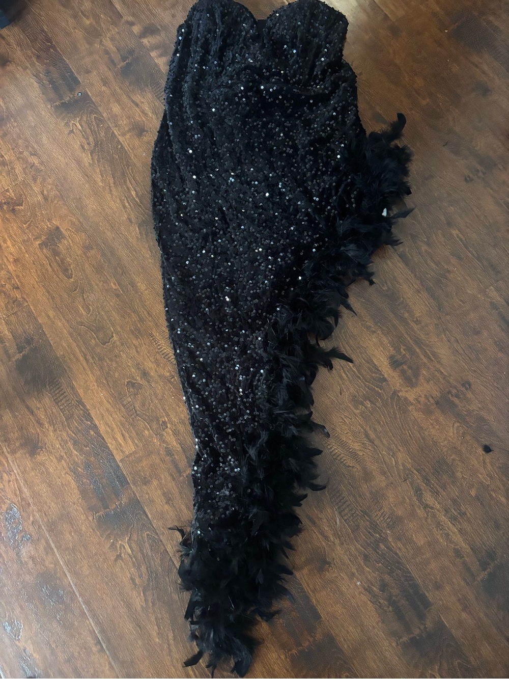 3/$20 Sequin Feather Trim Strapless Dress - For Halloween Costume - Like New